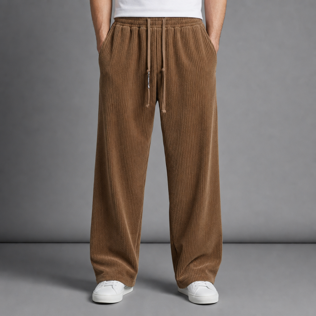 Marvao Wide Leg Corduroy Pants in Mocha