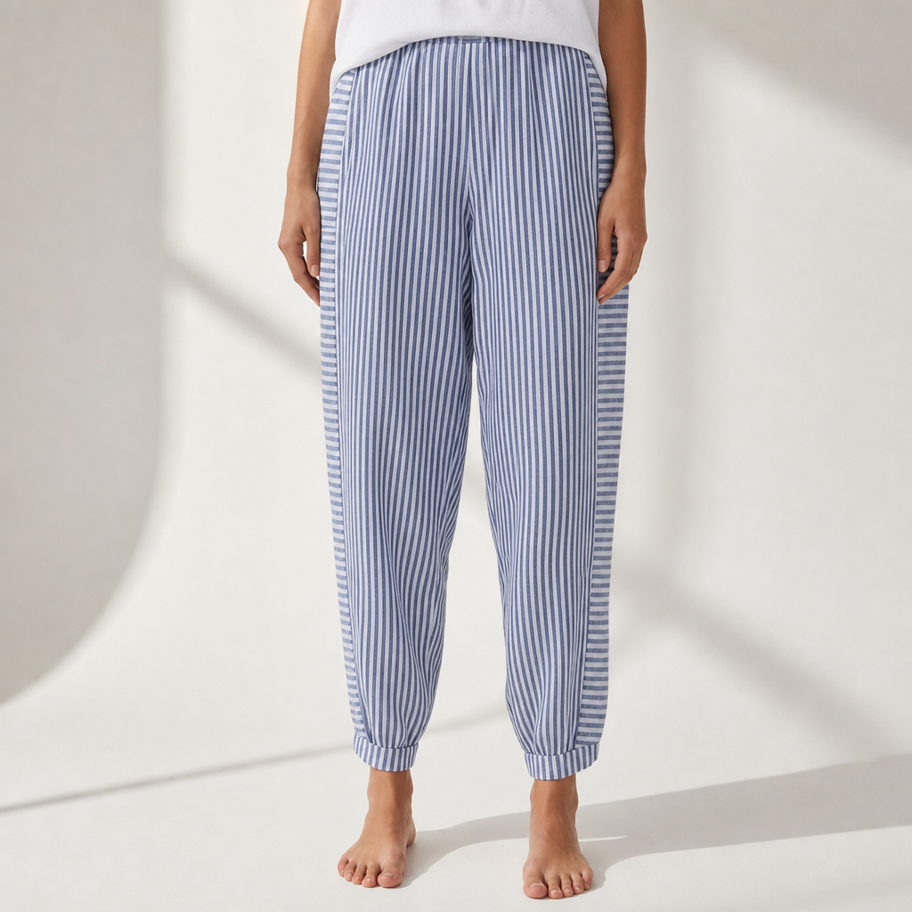 Getaria Striped Jogger Pants in Blue