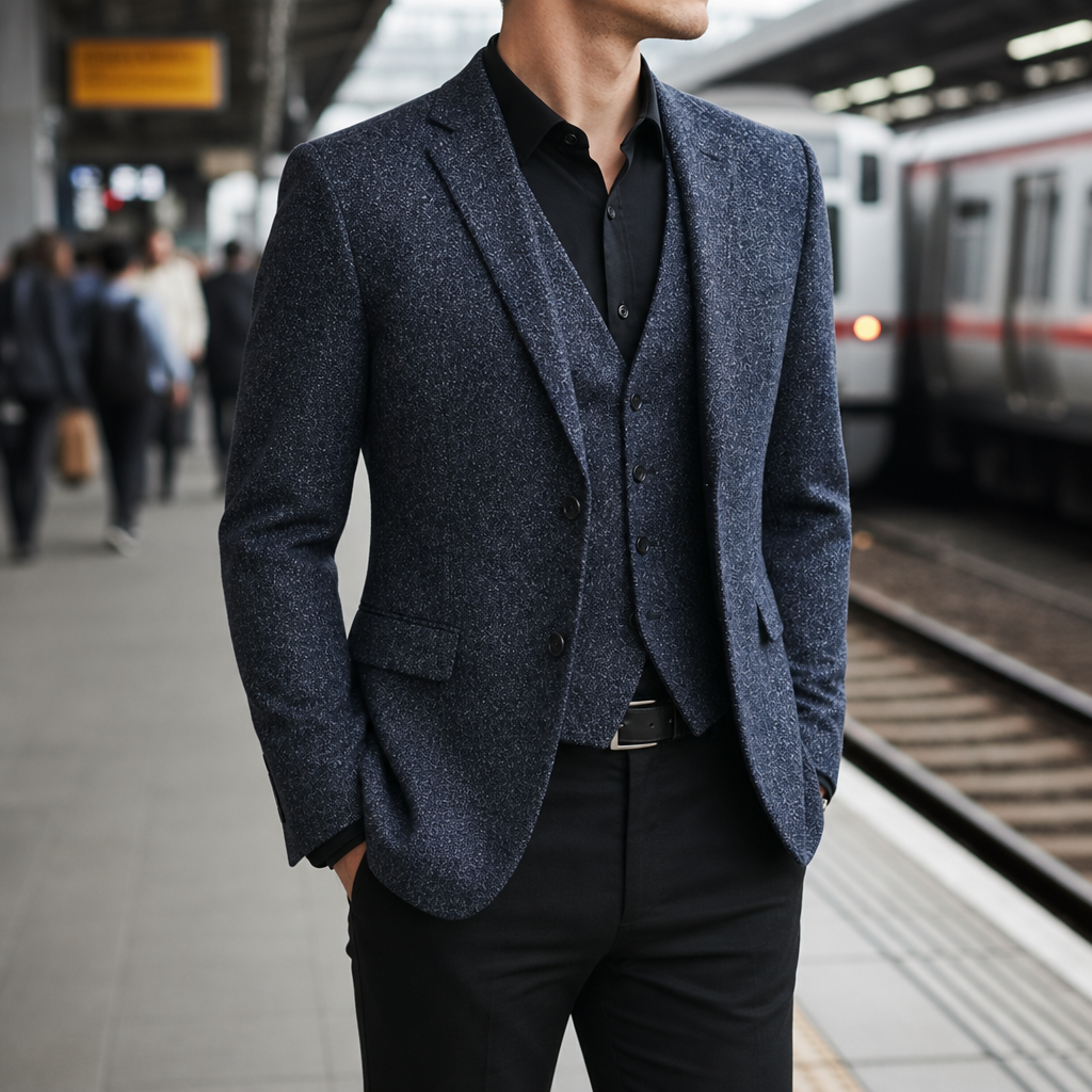 Assisi Slim Fit Blazer in Navy