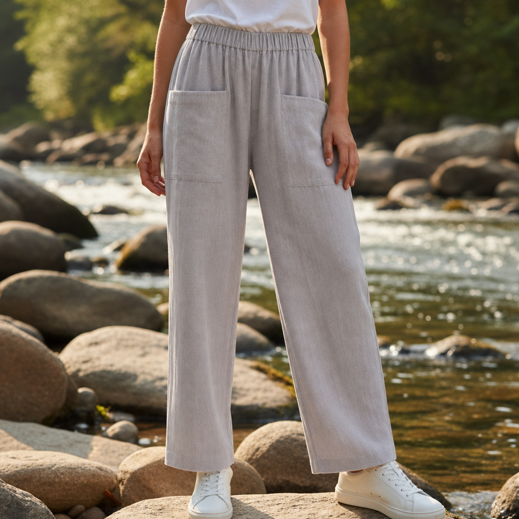 Ascoli Relaxed Linen Pants in Gray