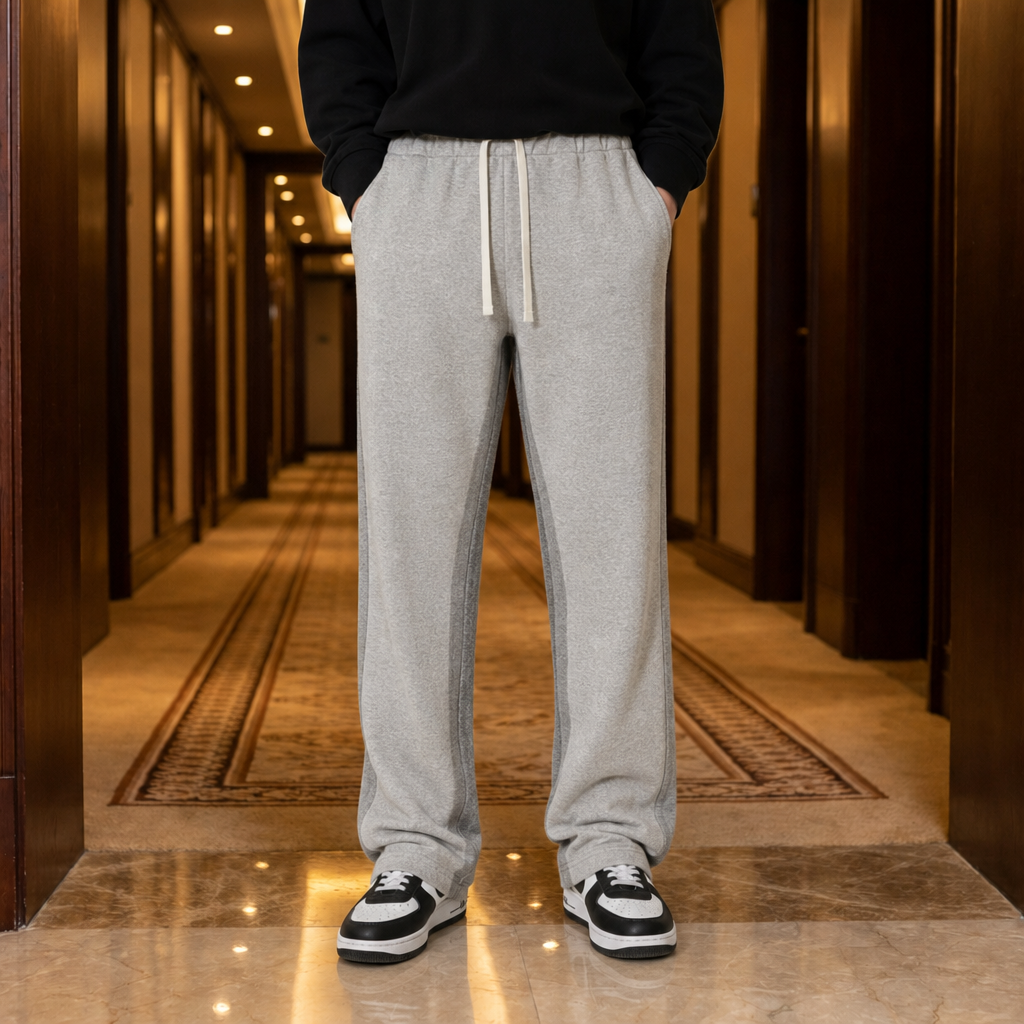 Comporta Side Stripe Sweatpants in Light Gray