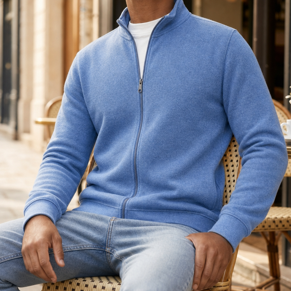 Sperlonga Full-Zip Fleece Jacket in Light Blue