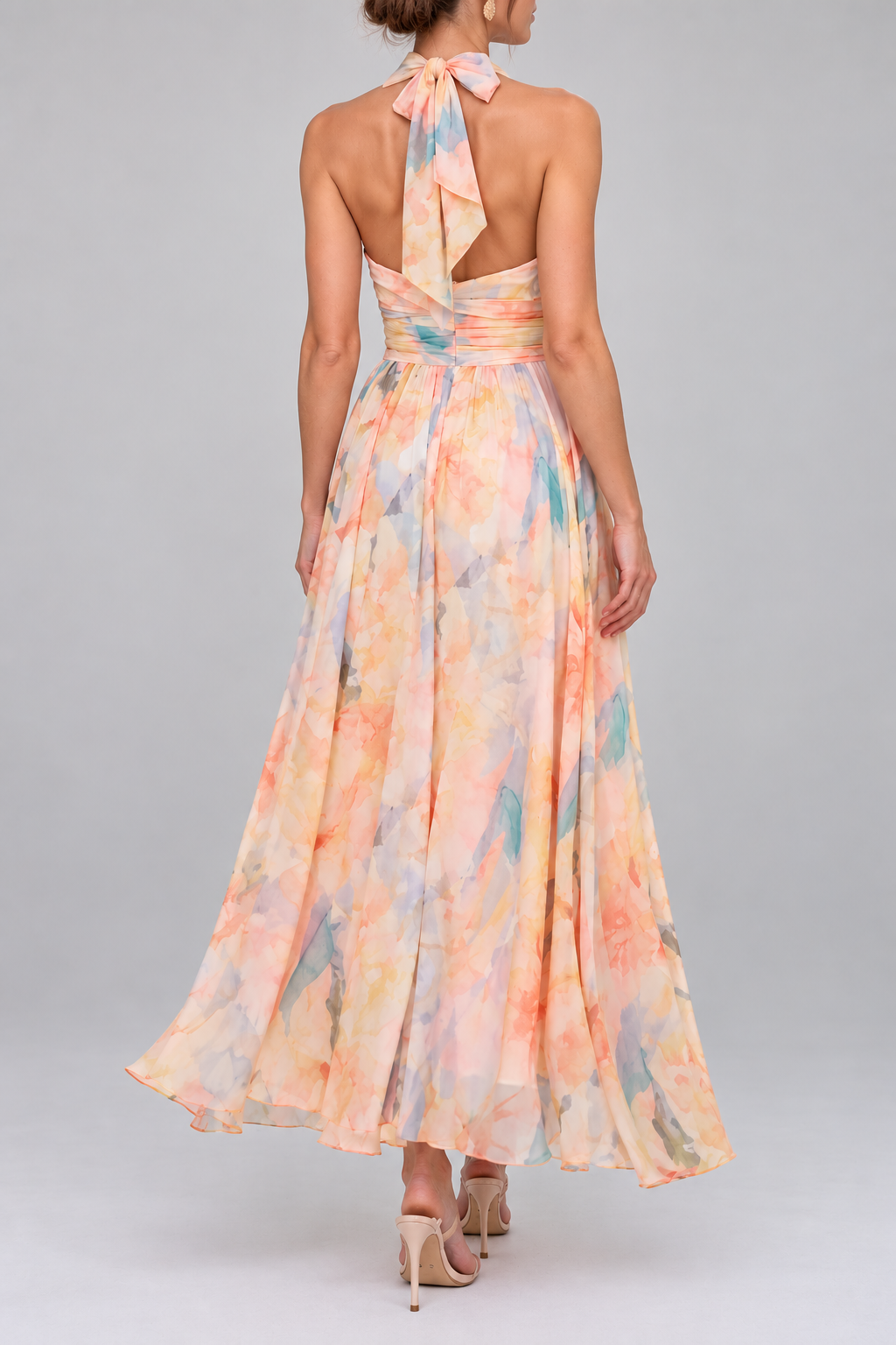 Menton Floral Halter Maxi Dress