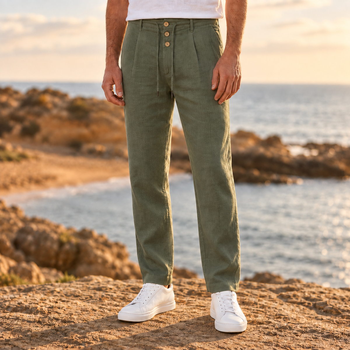 Ericeira Pleated Linen Trousers
