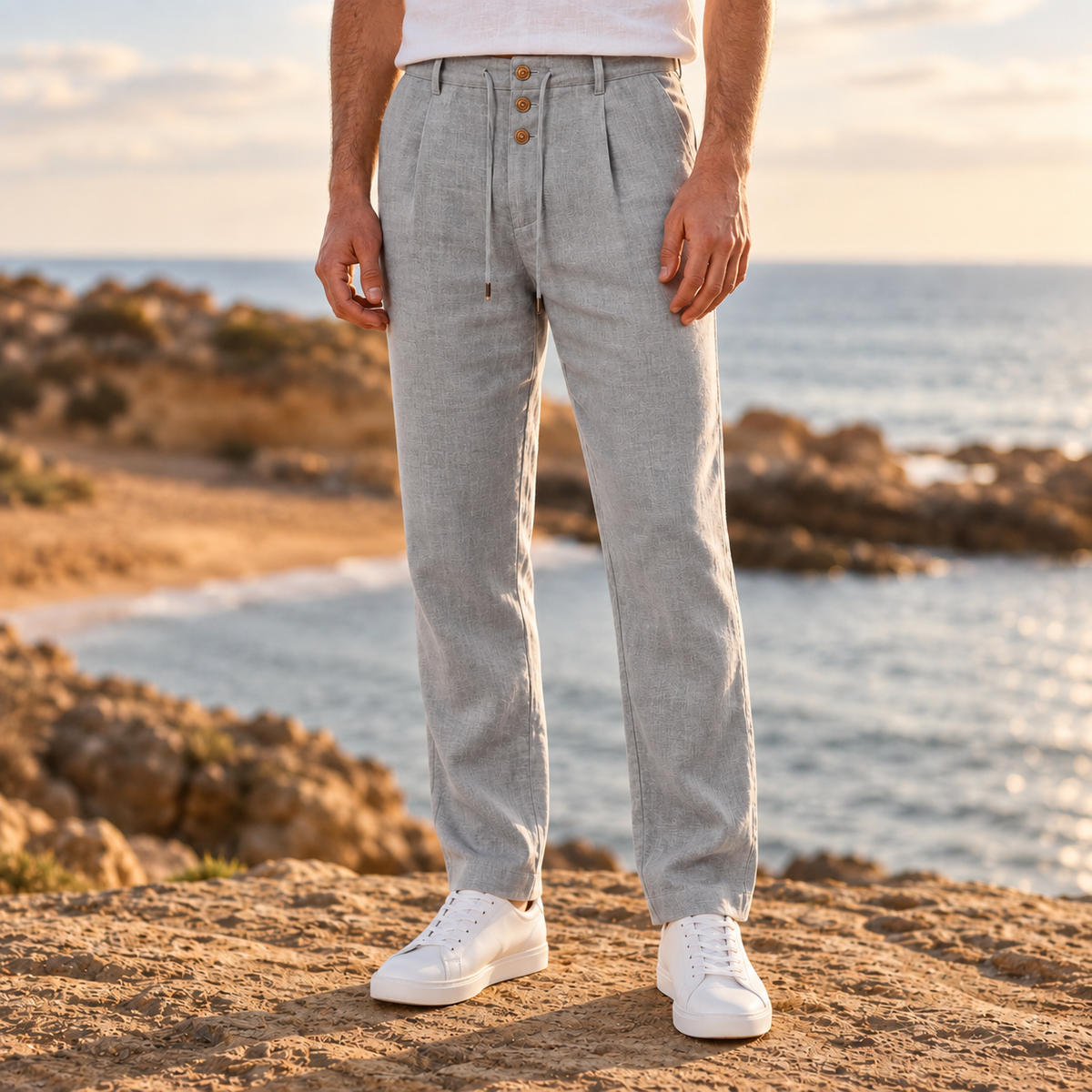 Ericeira Pleated Linen Trousers