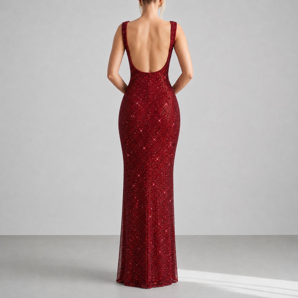 Montepulciano Backless Sequin Evening Gown