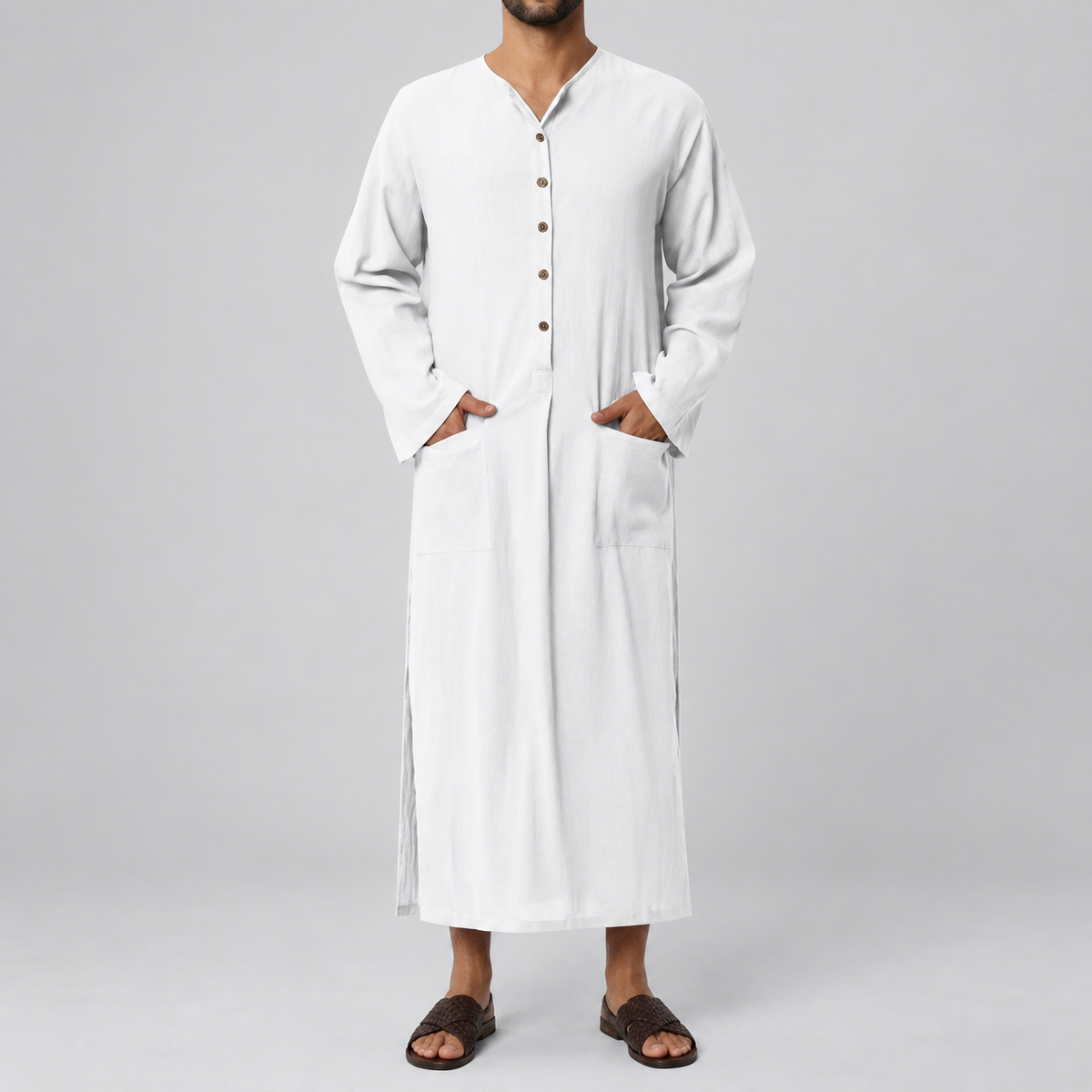 Sperlonga Linen Kaftan Maxi Robe