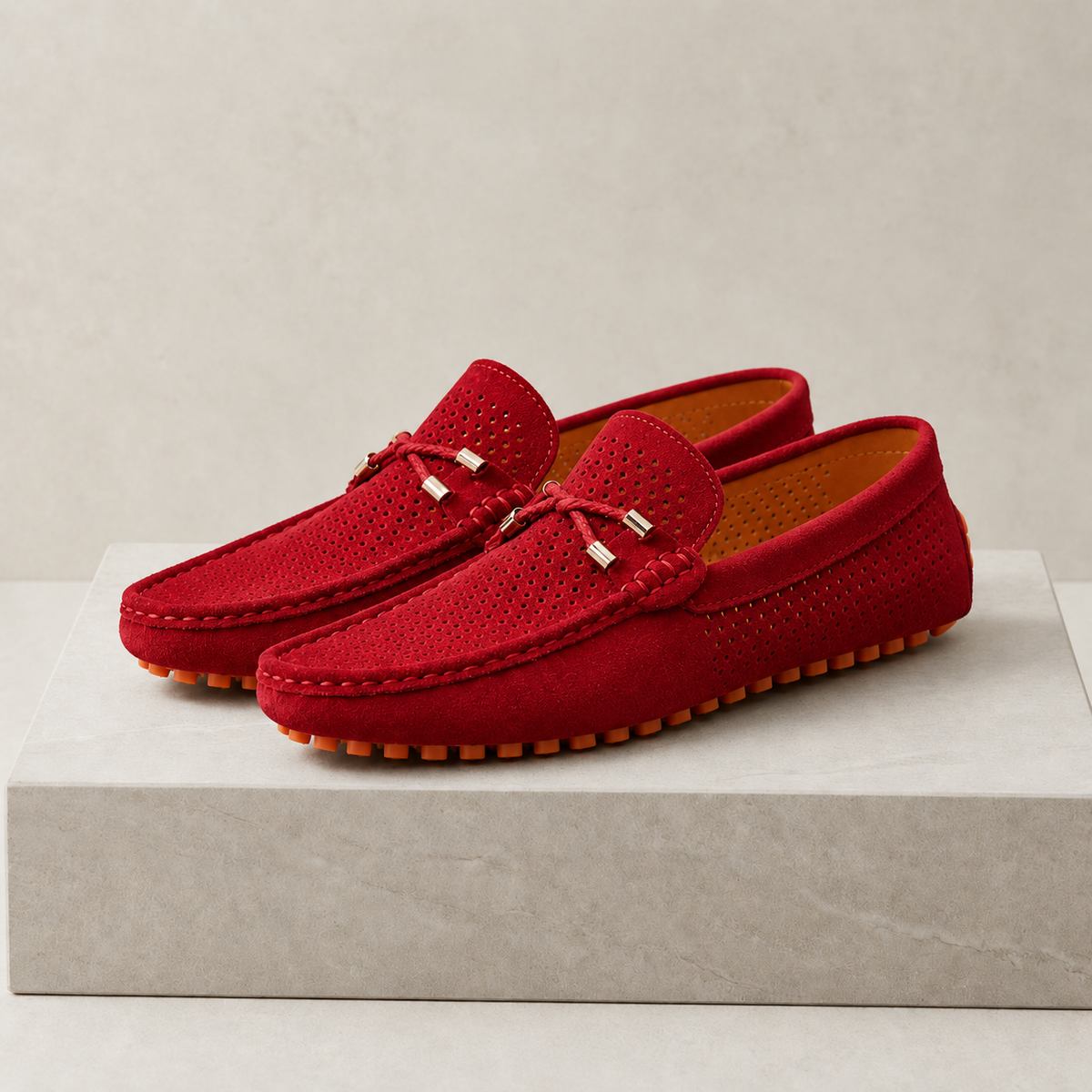 Lourmarin Perforated Suede Loafers