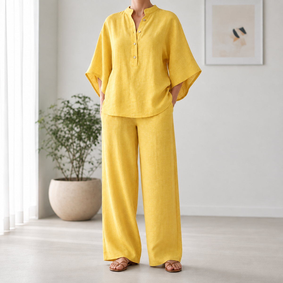 Sitges Linen Kimono Co-ord Set