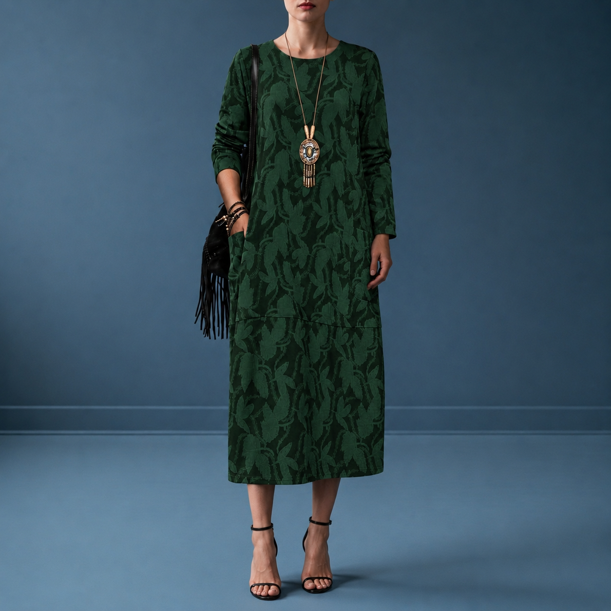 Marenzo Maya's Jacquard Midi Dress