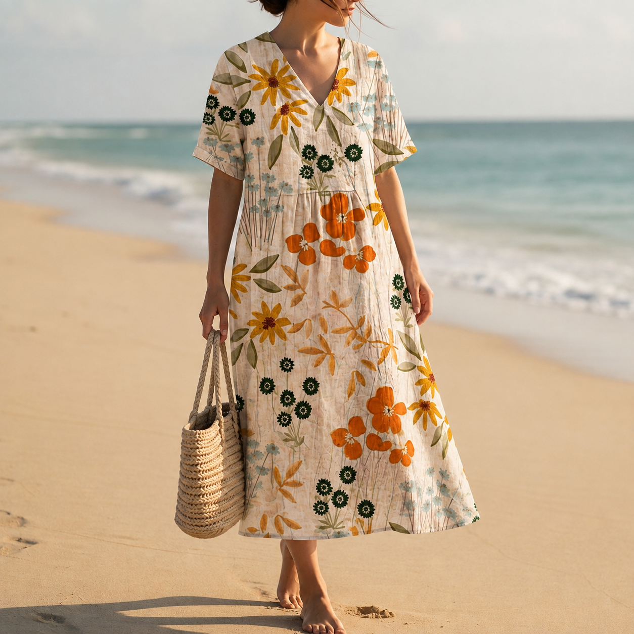 Santorini Sofia's Cocoon Midi Dress