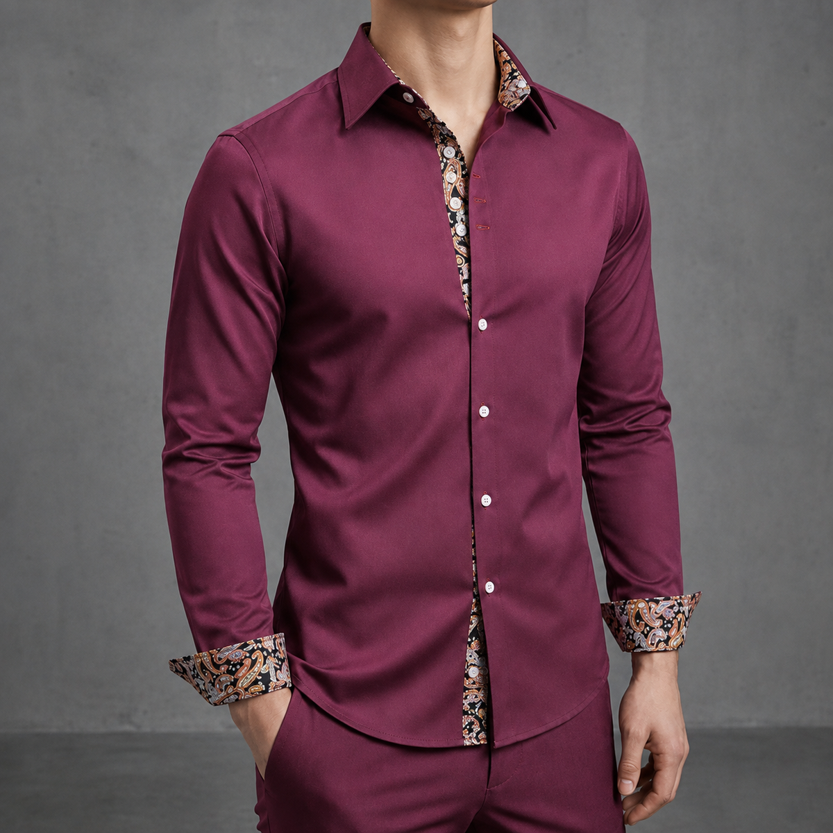 Rivello Paisley Accent Dress Shirt