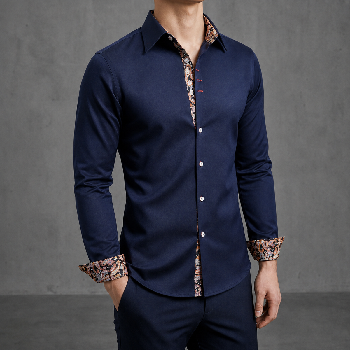 Rivello Paisley Accent Dress Shirt