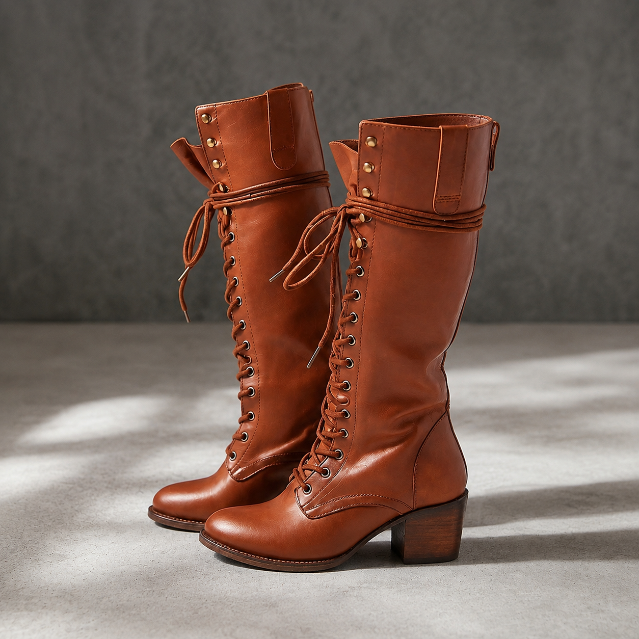 Alonnisos Clara Lace-Up Knee Boots