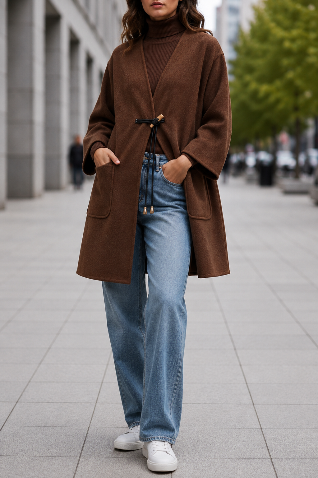 Sitges Belted Wool Cape Coat