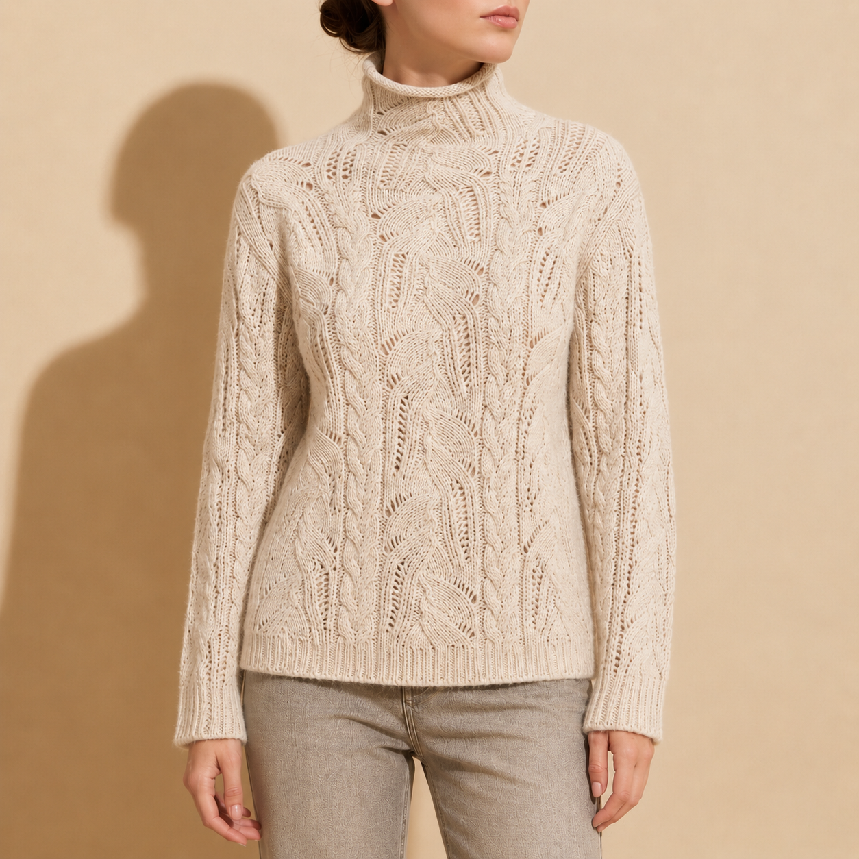 Samos Cable Knit Turtleneck Sweater