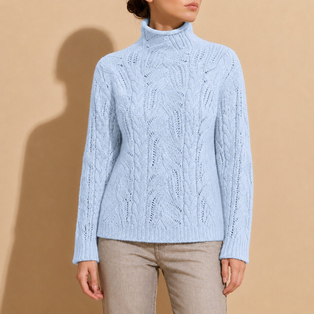 Samos Cable Knit Turtleneck Sweater