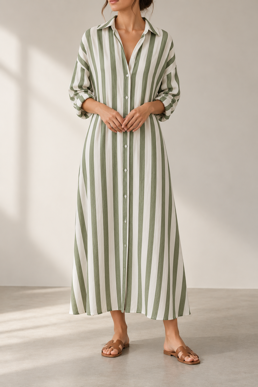 Rapallo Striped Linen Maxi Dress