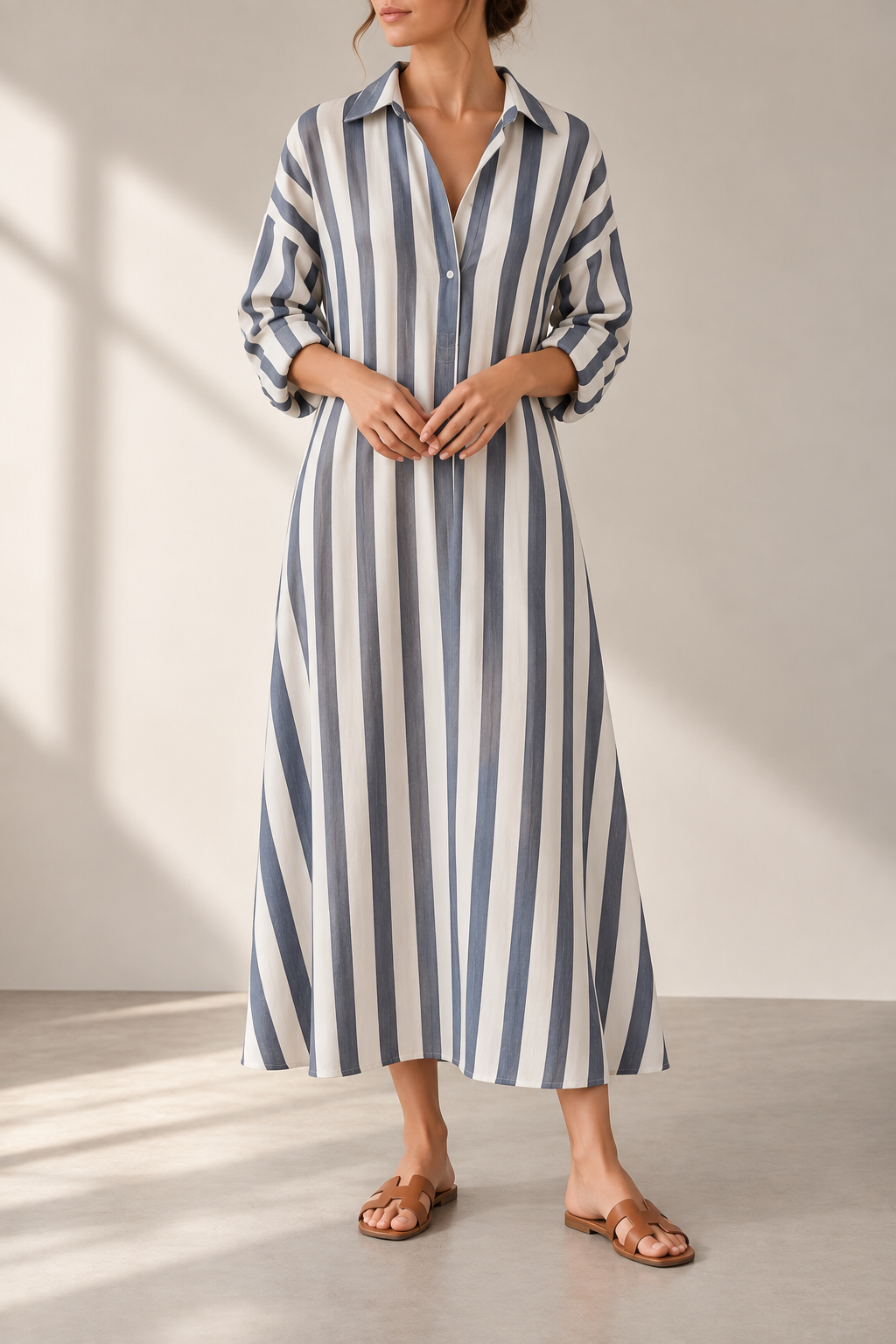 Rapallo Striped Linen Maxi Dress