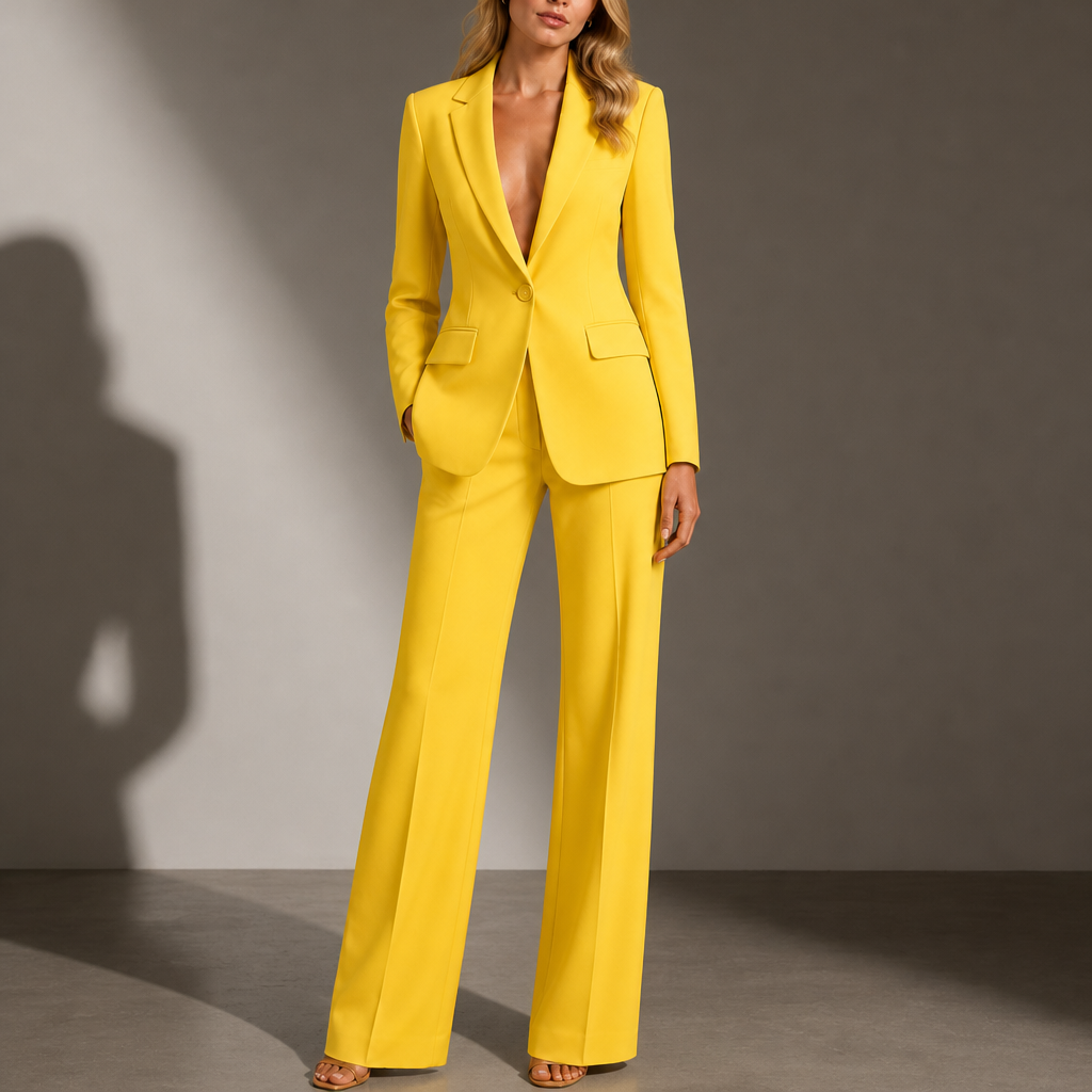 Alberobello Tailored Two-Piece Suit Set in Yellow