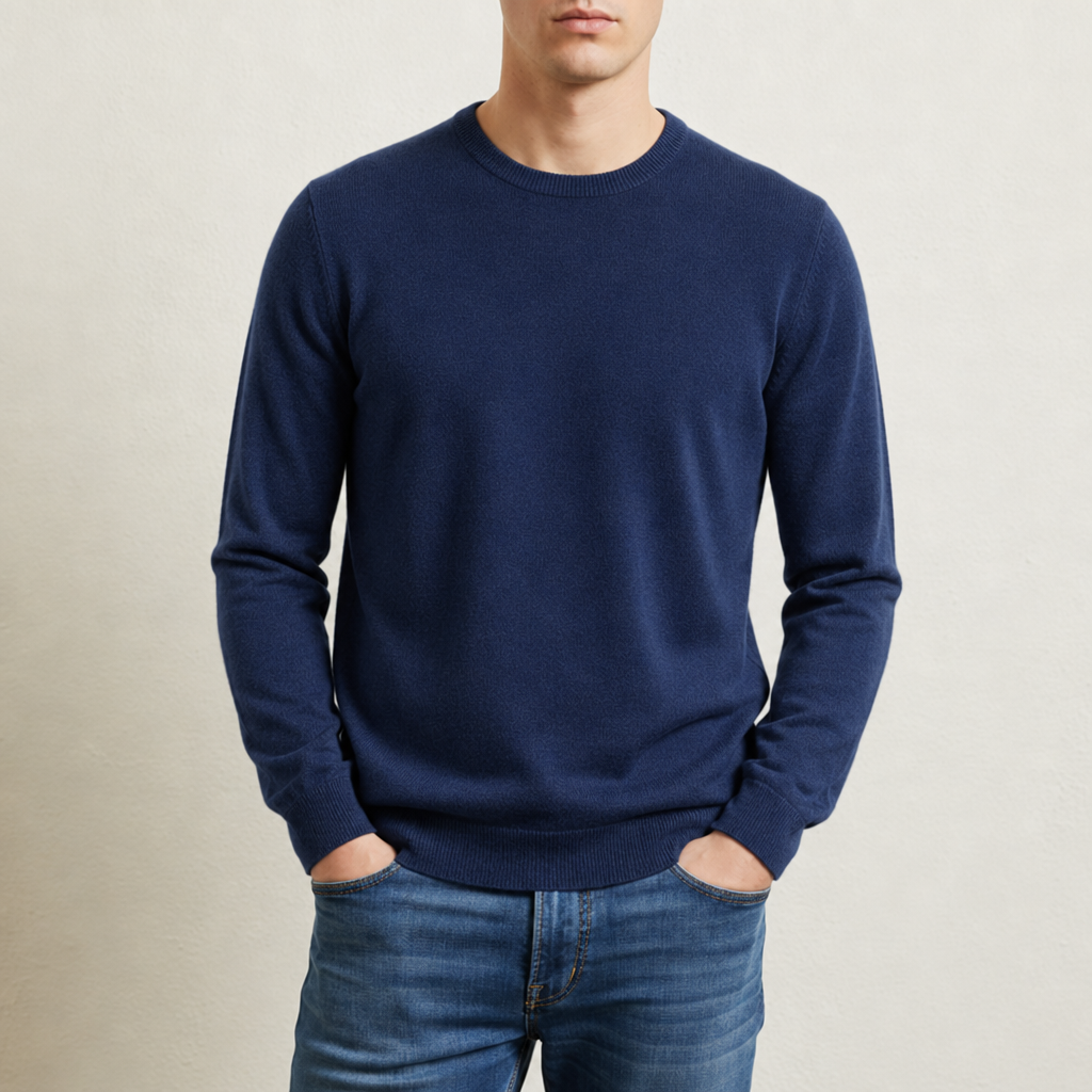 Beziers Cashmere Blend Sweater in Navy