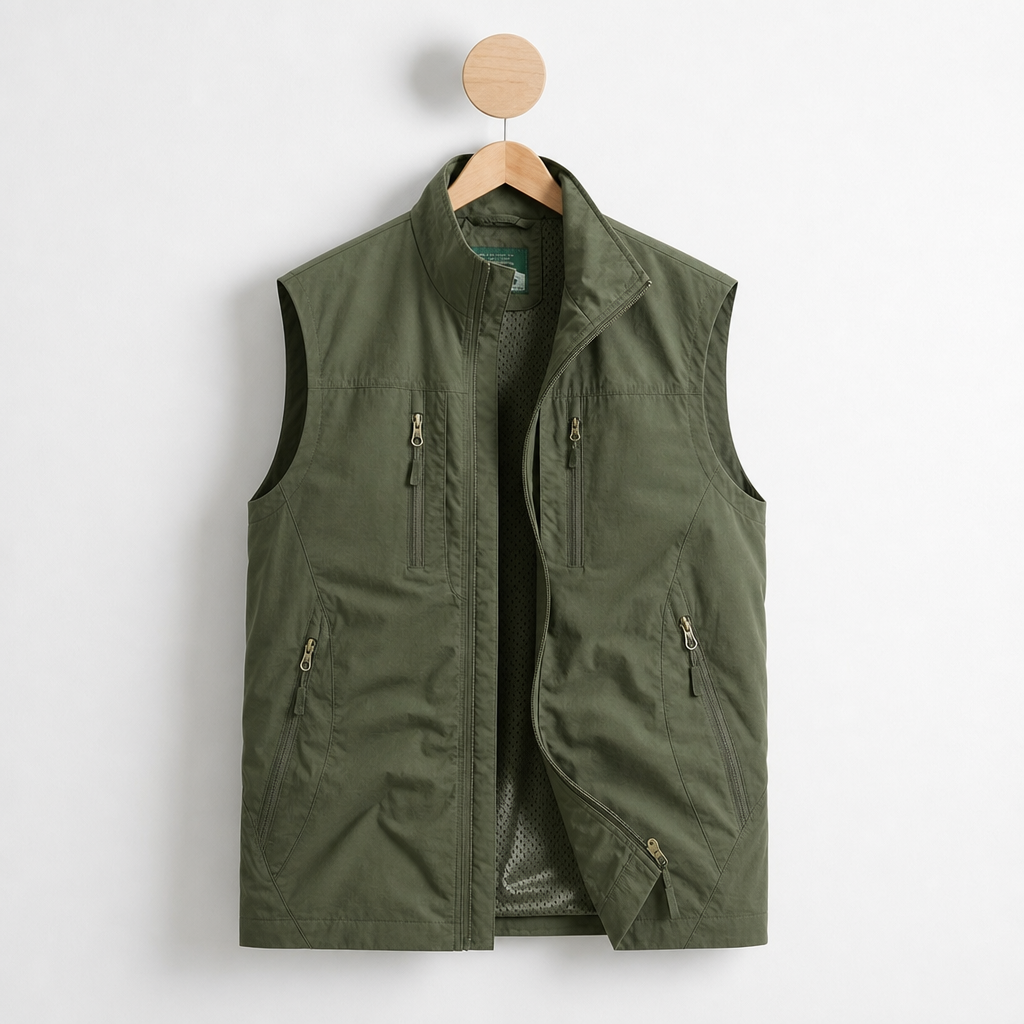 Comporta Multi-Pocket Utility Vest in Army Green