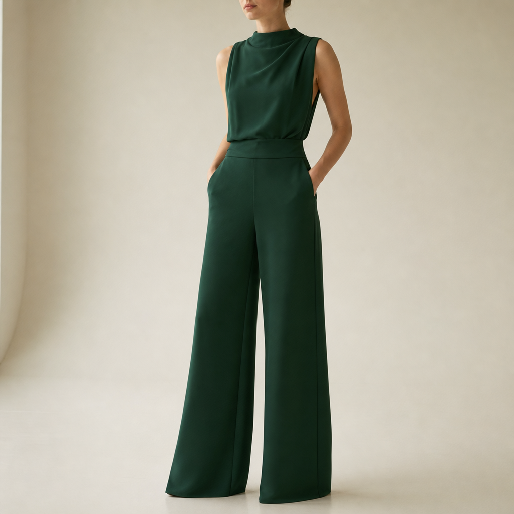 Frigiliana Wide Leg Jumpsuit in Green