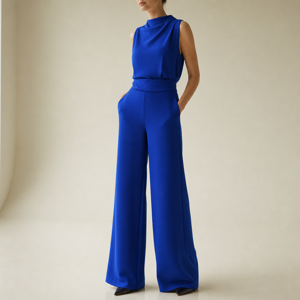 Frigiliana Wide Leg Jumpsuit in Blue