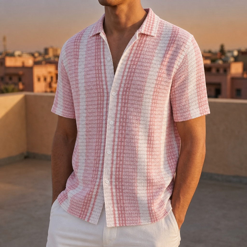 Gordes Striped Relaxed Shirt in Pink