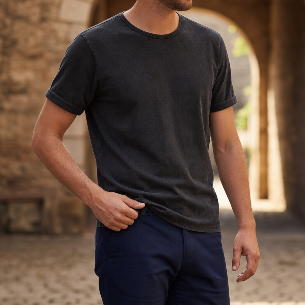 Jerez Vintage Wash T-Shirt in Black