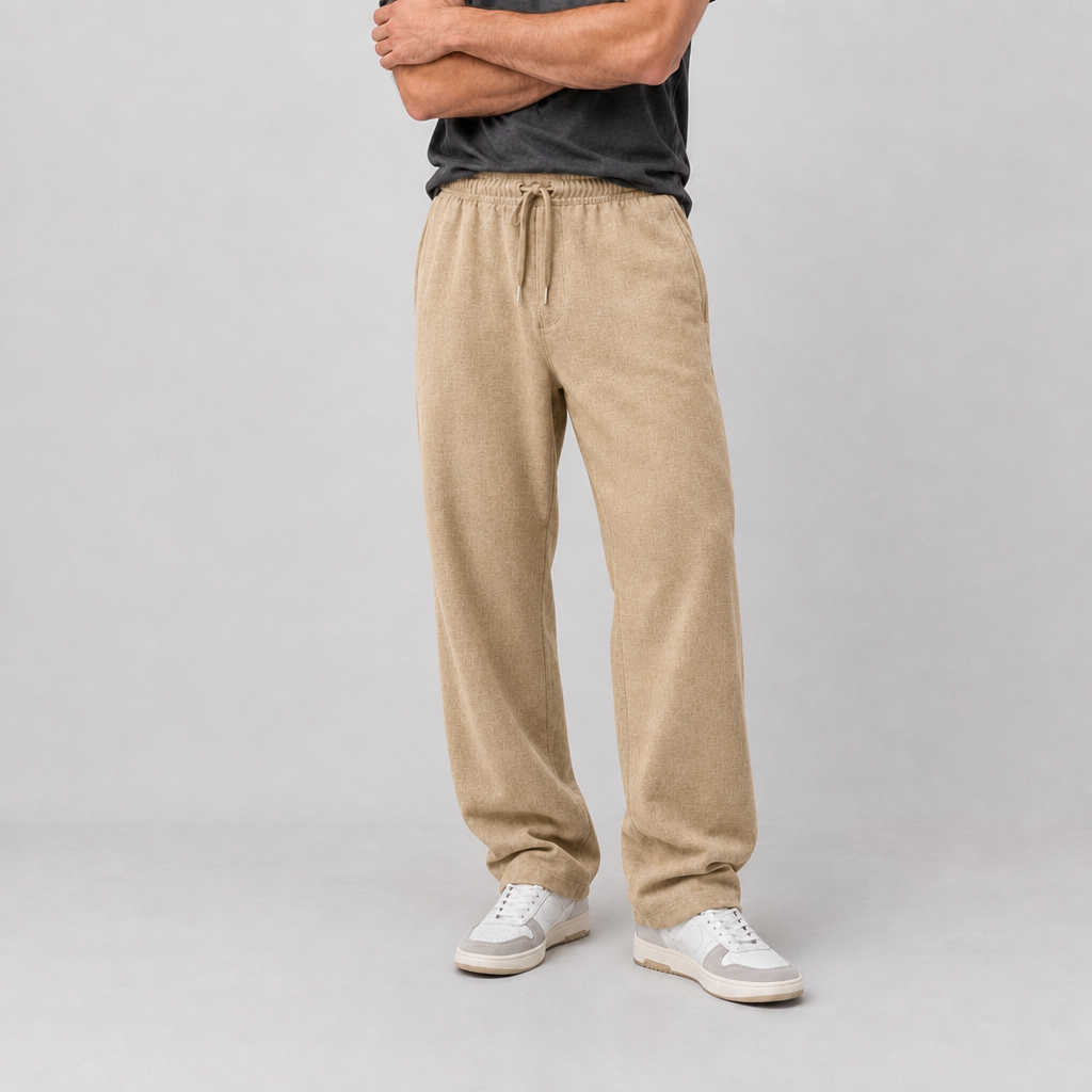 Noto Linen Drawstring Trousers in Khaki