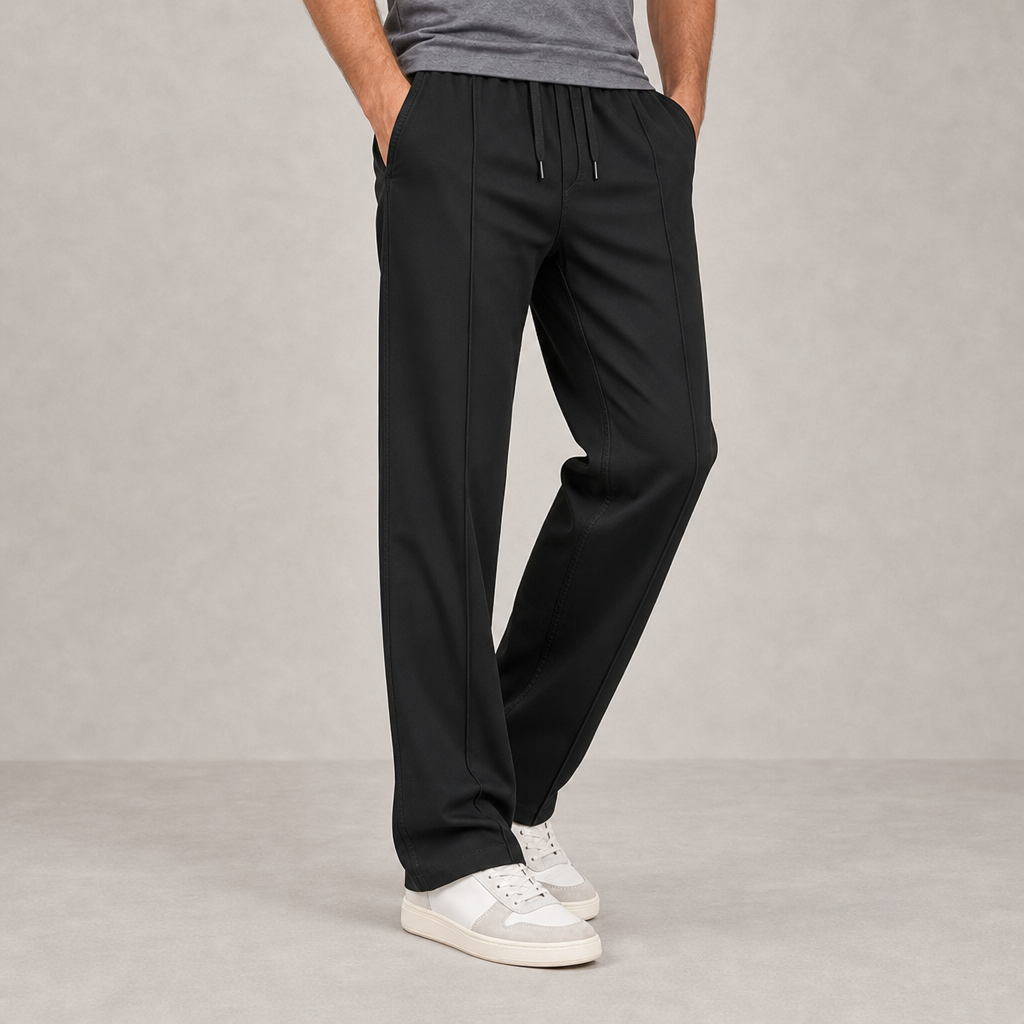 Olhao Elastic Waist Trousers in Black