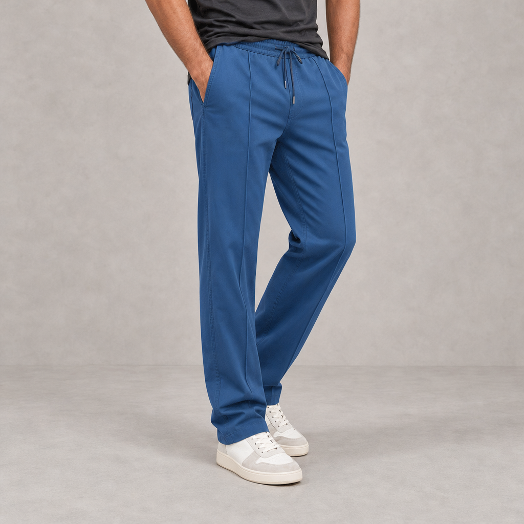 Olhao Elastic Waist Trousers in Dark Blue