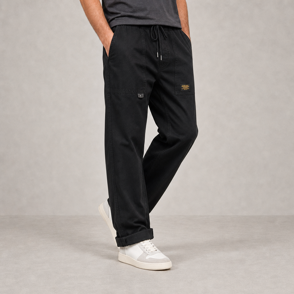 Portofino Utility Cargo Pants in Black