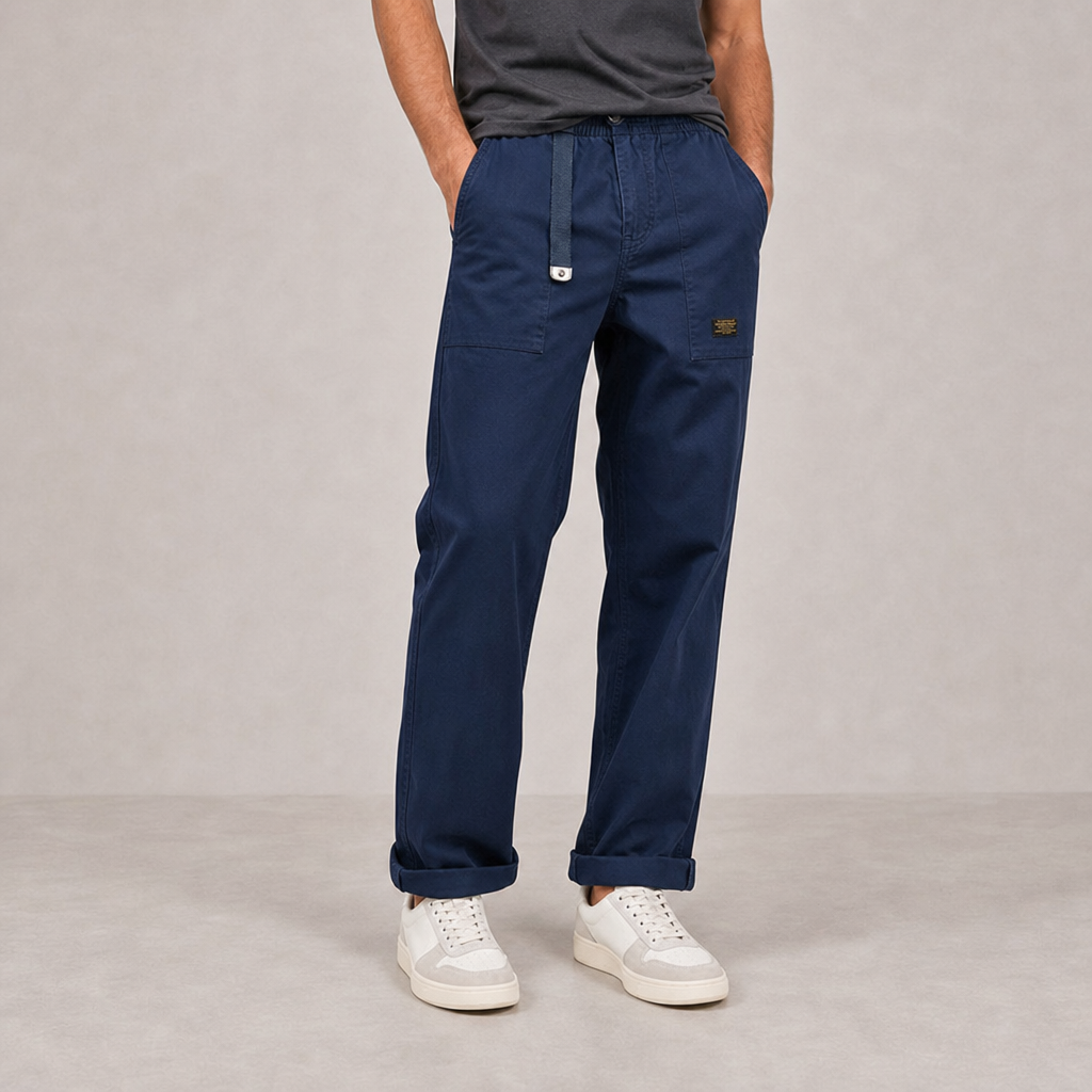 Portofino Utility Cargo Pants in Navy Blue