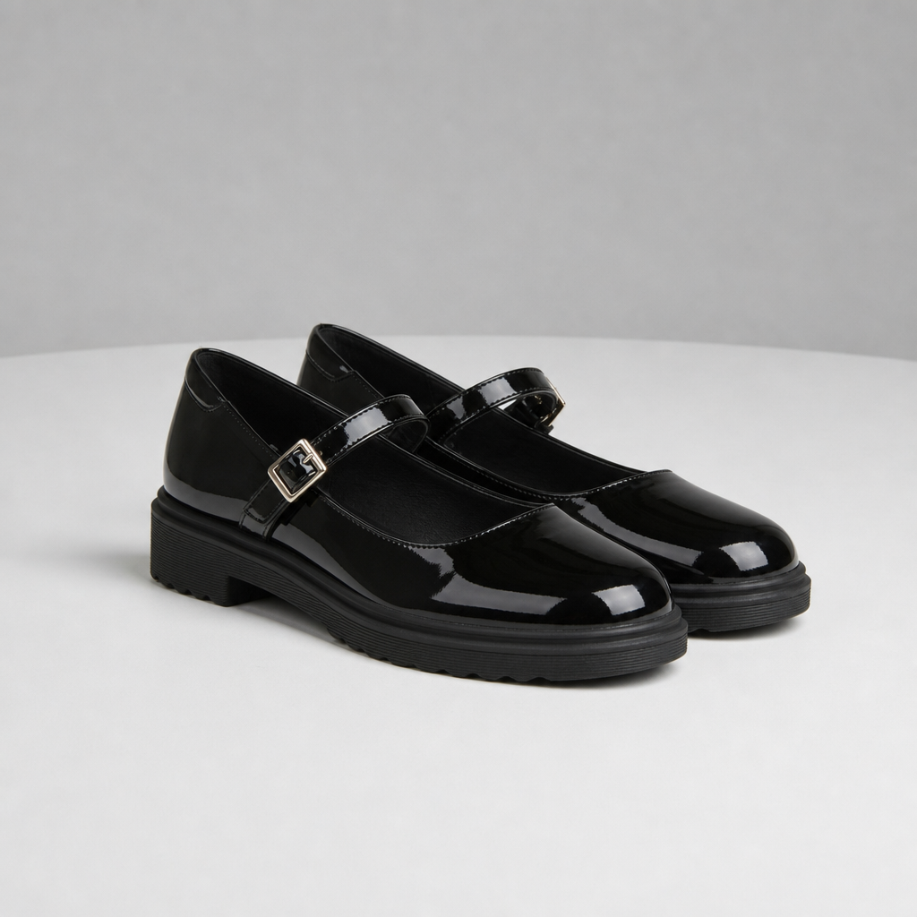 Marvao Patent Mary Jane Loafers in Black