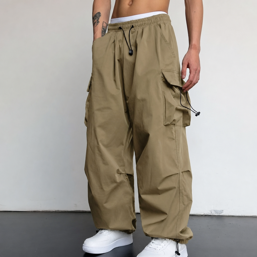 Lefkada Wide Leg Cargo Pants in Khaki