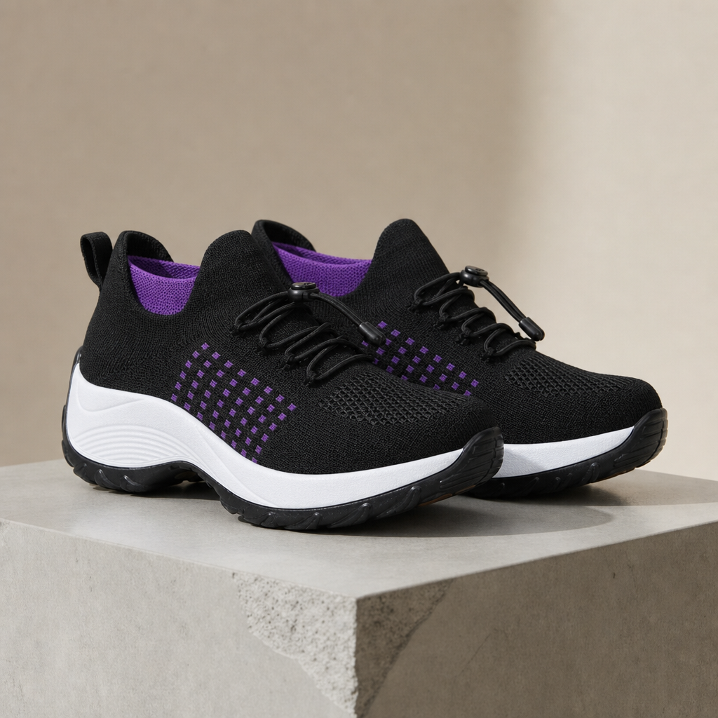 Tarifa Orthopedic Platform Trainers in Black Purple