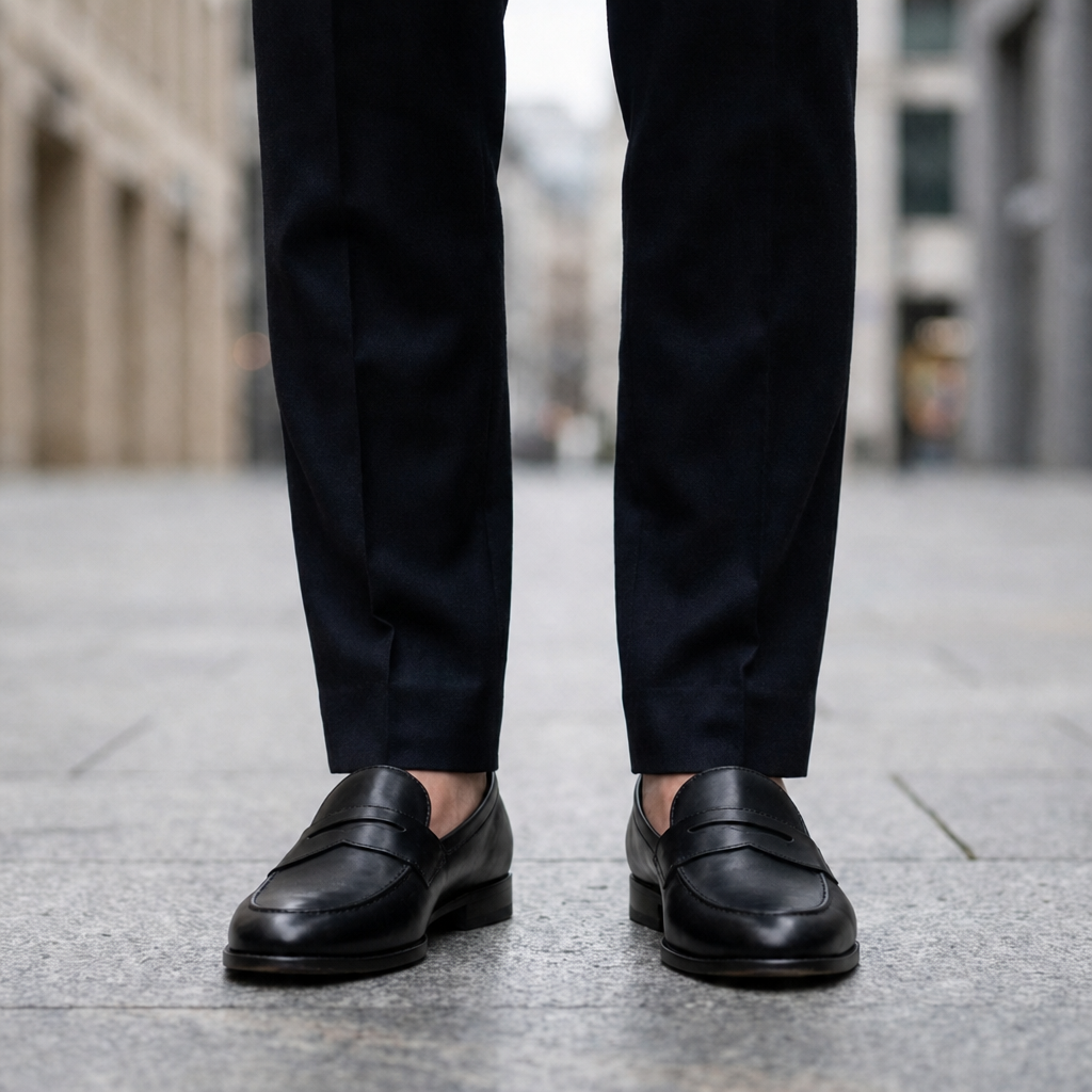 Arezzo Penny Strap Loafers in Black