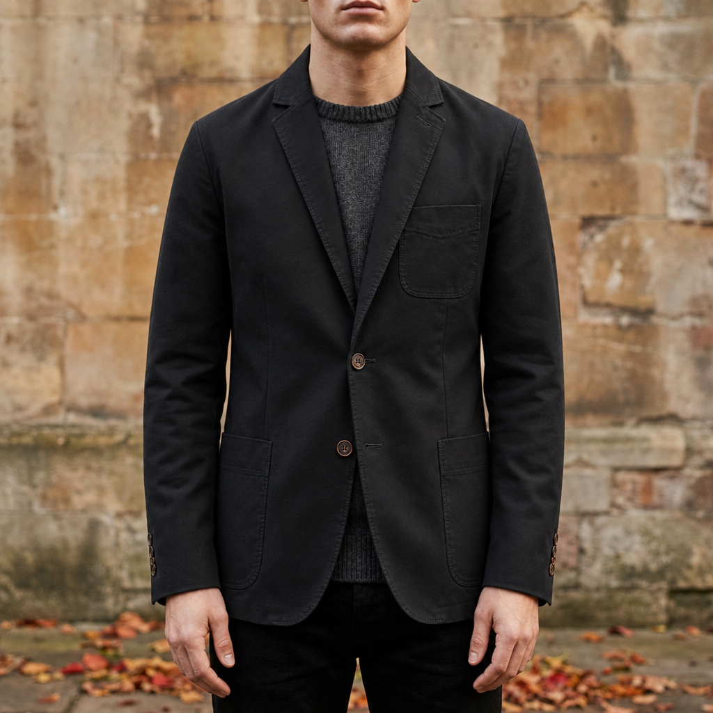 Oviedo Cotton Twill Blazer in Black