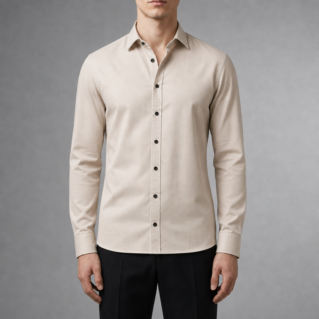 Cefalu Slim Fit Dress Shirt in Beige