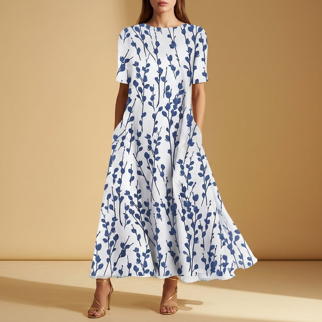 Blue Botanical Vine Print