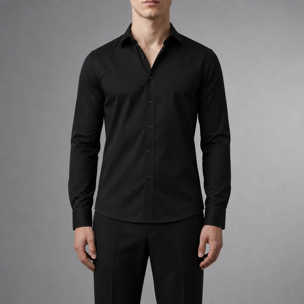 Cefalu Slim Fit Dress Shirt in Black