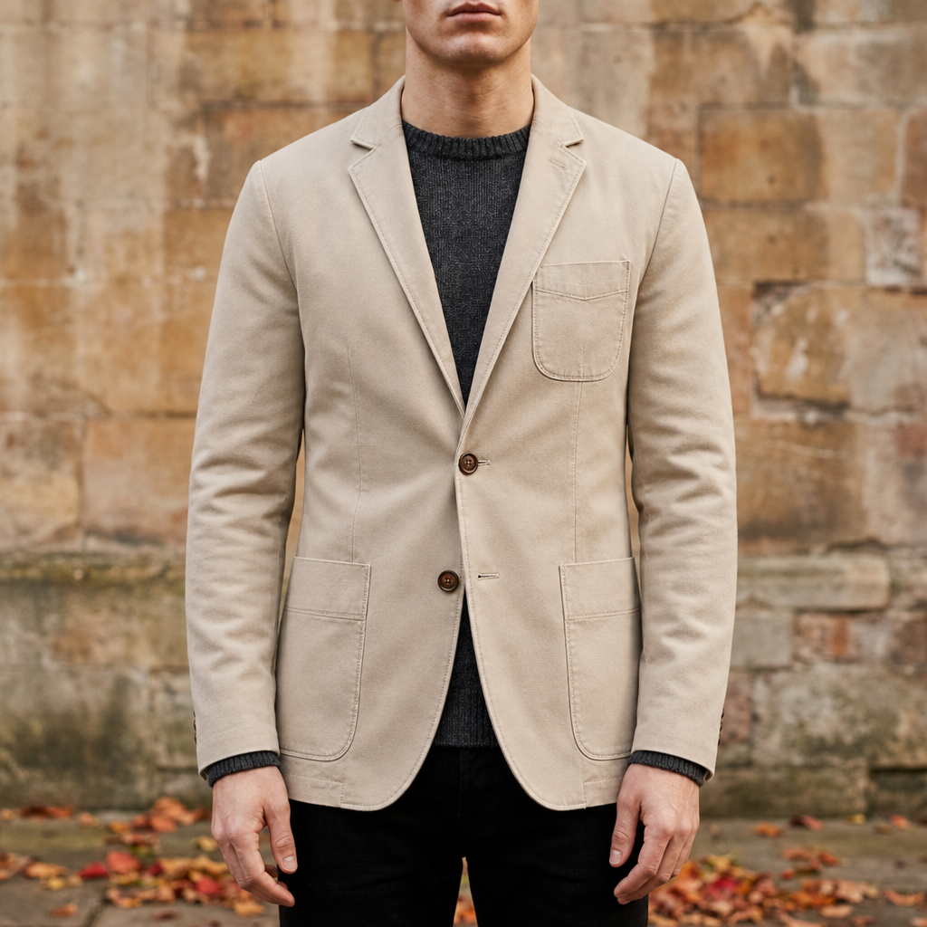 Oviedo Cotton Twill Blazer in Stone