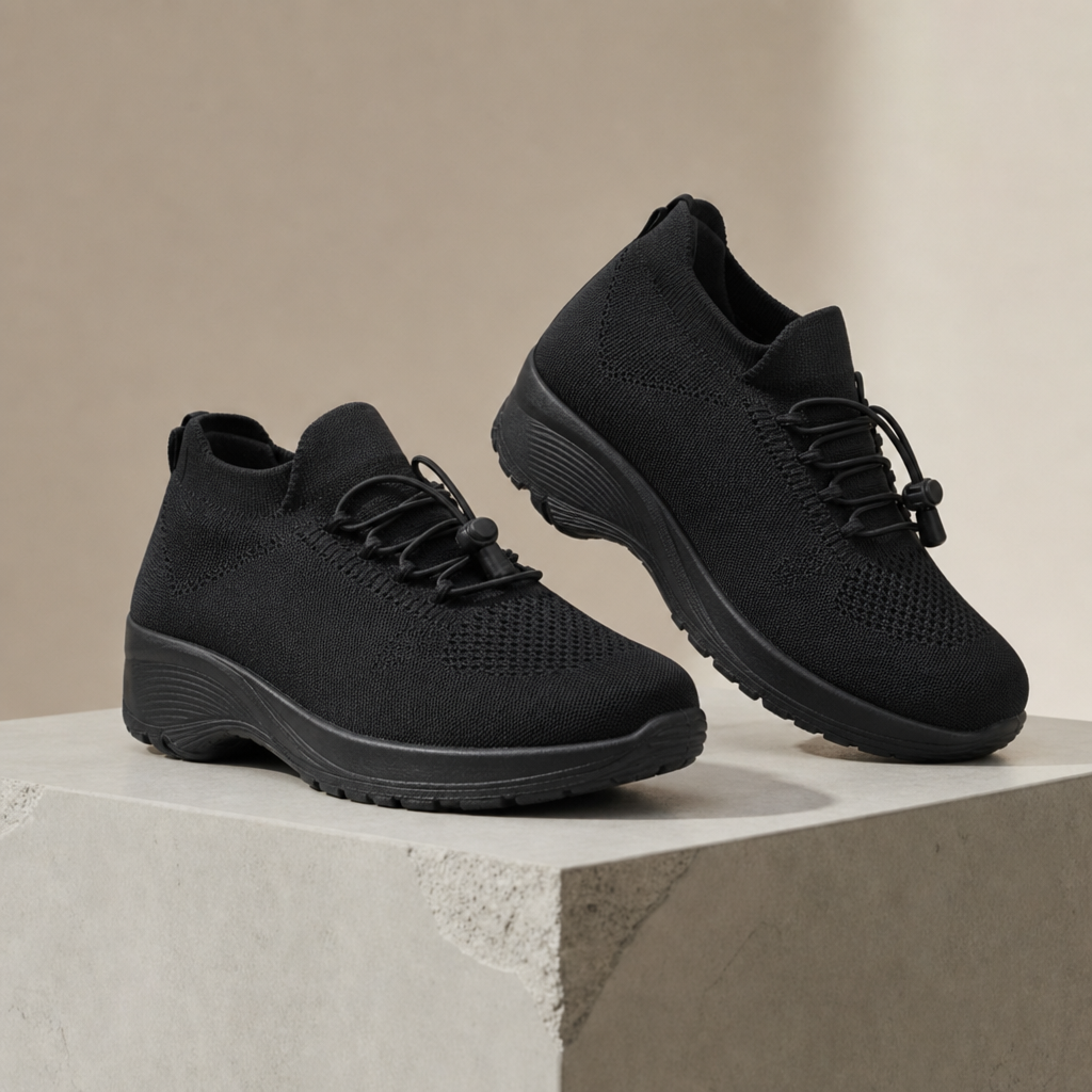 Tarifa Orthopedic Platform Trainers in Midnight Black