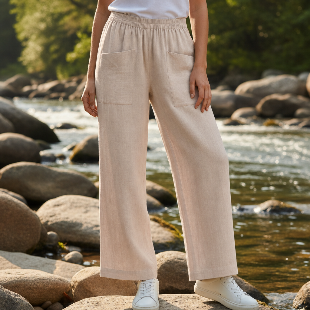 Ascoli Relaxed Linen Pants in Beige