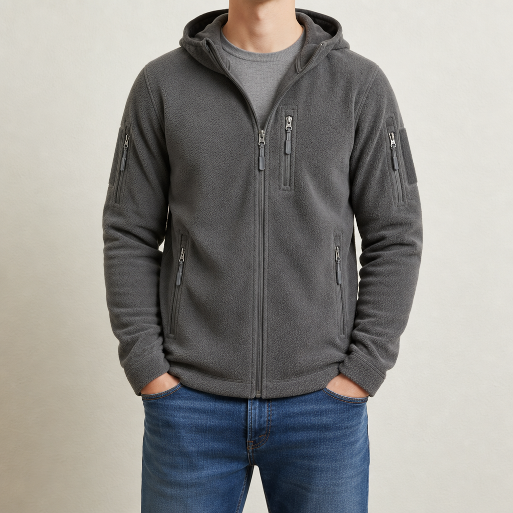 Tinos Tactical Fleece Hoodie Jacket in Gray