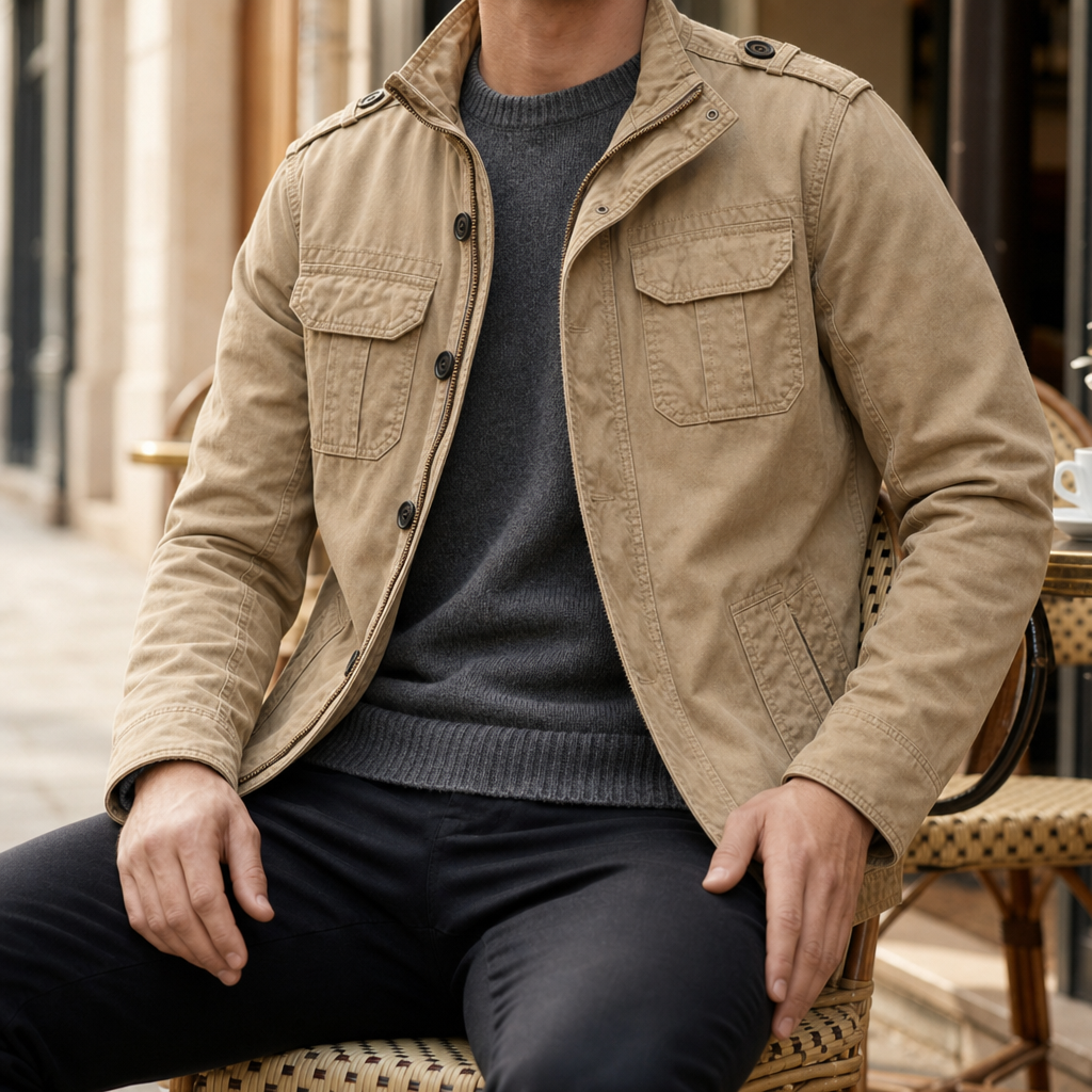 Syros Military Field Jacket in Khaki