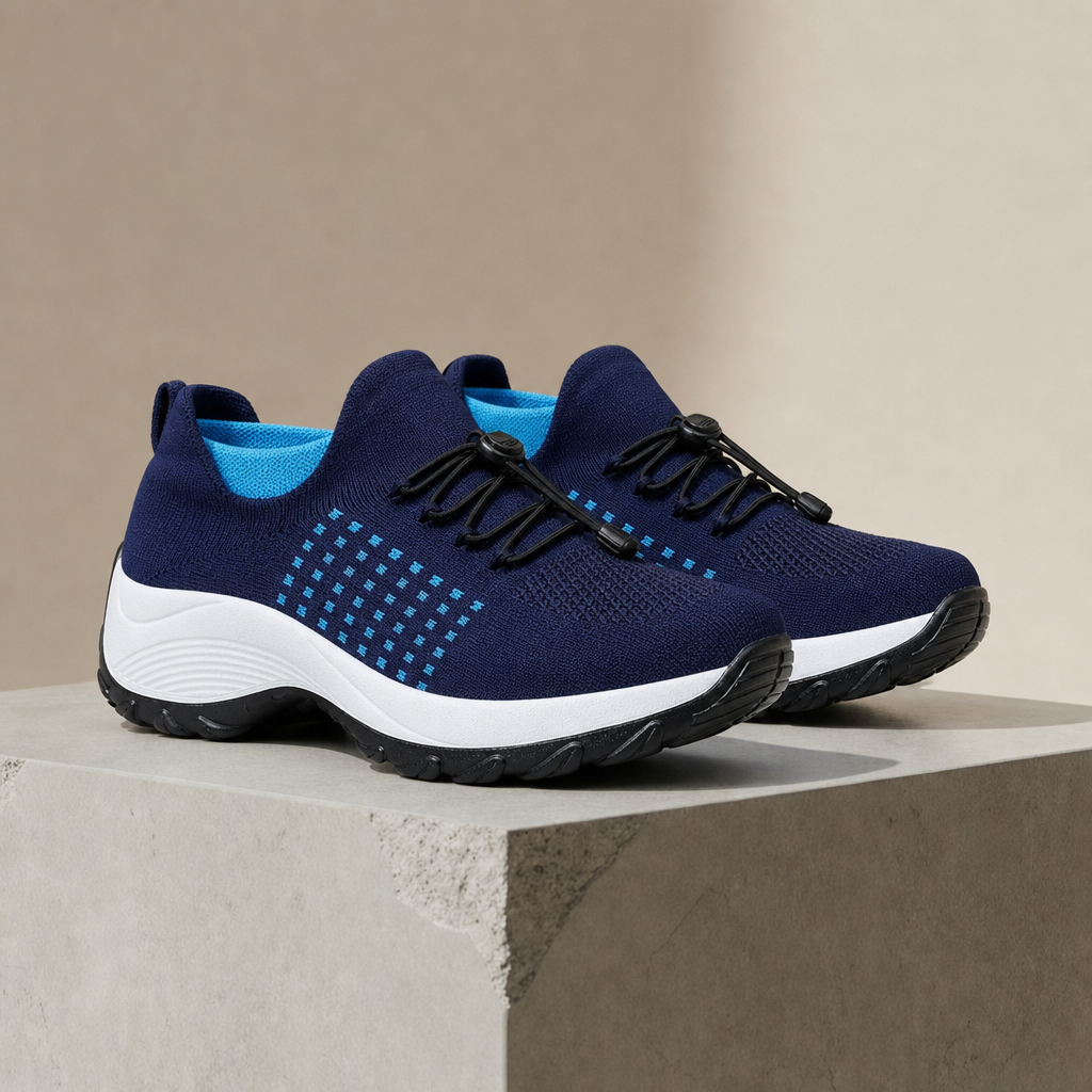 Tarifa Orthopedic Platform Trainers in White Blue