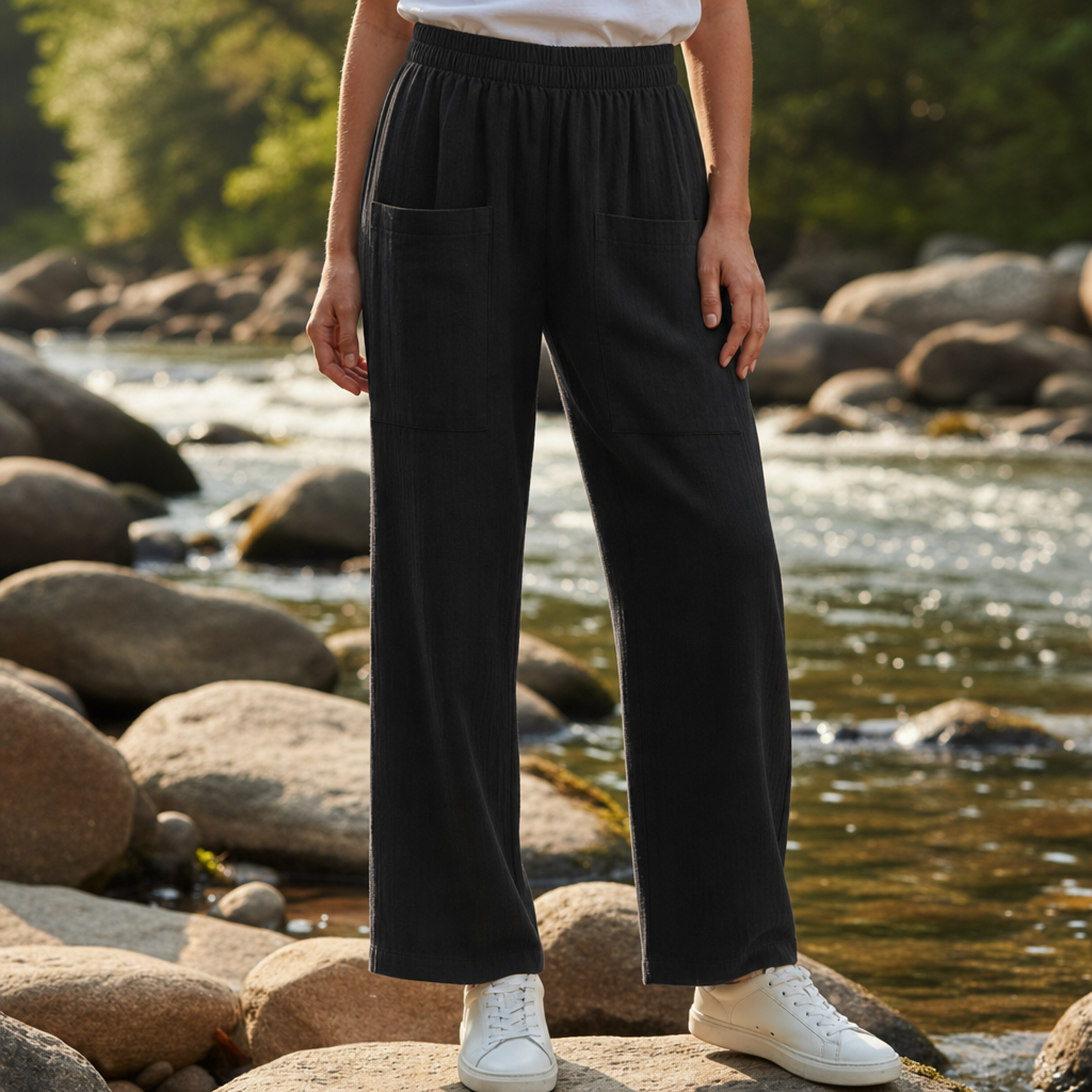Ascoli Relaxed Linen Pants in Black